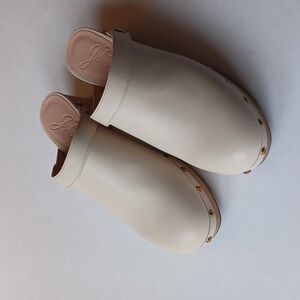J. Crew Convertible Leather Clog SZ 9.5 BA188 Dusty Ivory Cream NWOT Boho